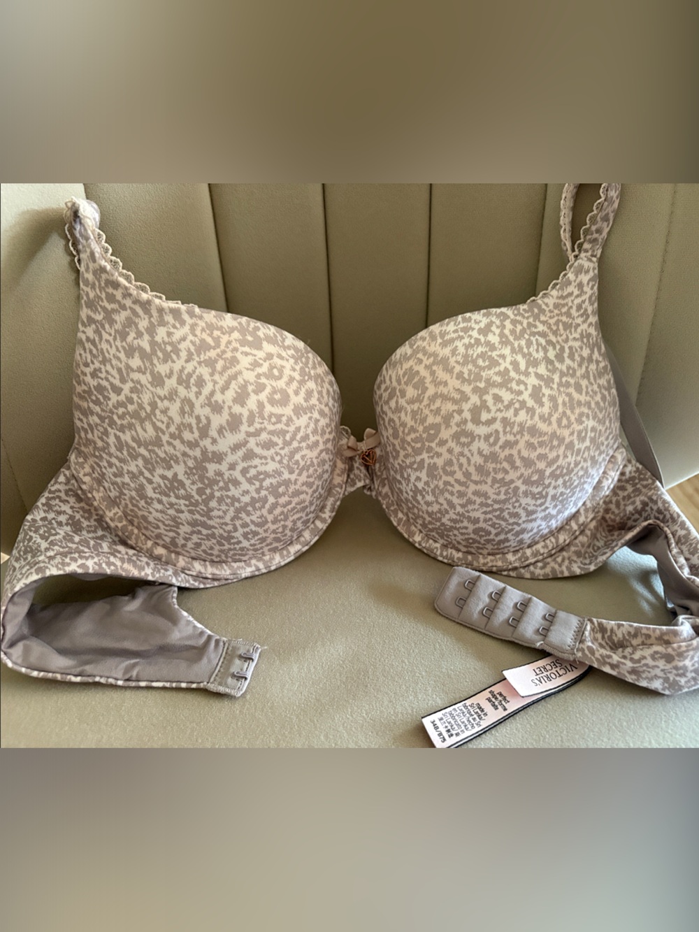 Bra photographed on couch